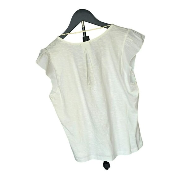 NWT Democracy Offwhite Embroidered Cap Sleeve Top S - Picture 2 of 4